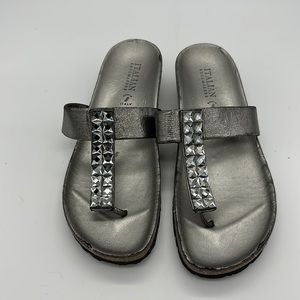 Italian Shoemakers Silver Bling Sandals Size 8.5